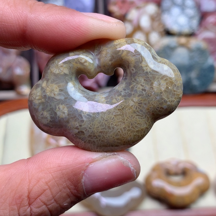 硅化珊瑚（珊瑚玉）颈饰未镶嵌