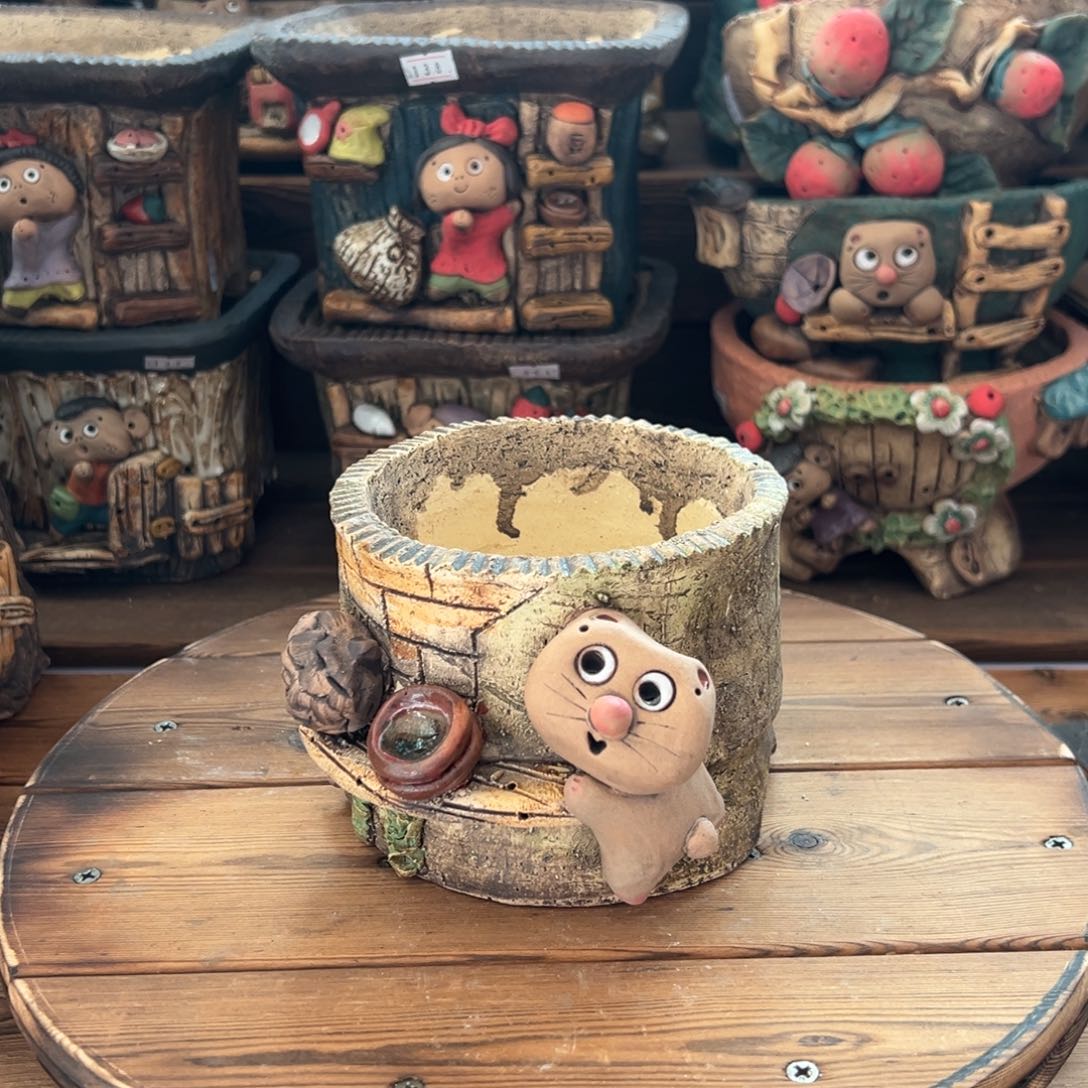 红陶嘻哈多肉花盆