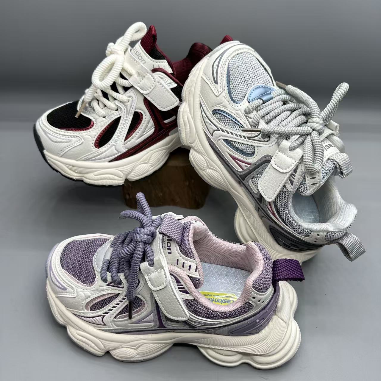 儿童童鞋双网魔术贴童鞋休闲鞋百搭时尚男童女童运动鞋257260