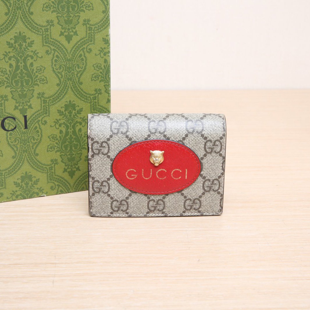 95新 GUCCI/古驰  老花 虎头GG翻着钱包 卡包 P205945486
