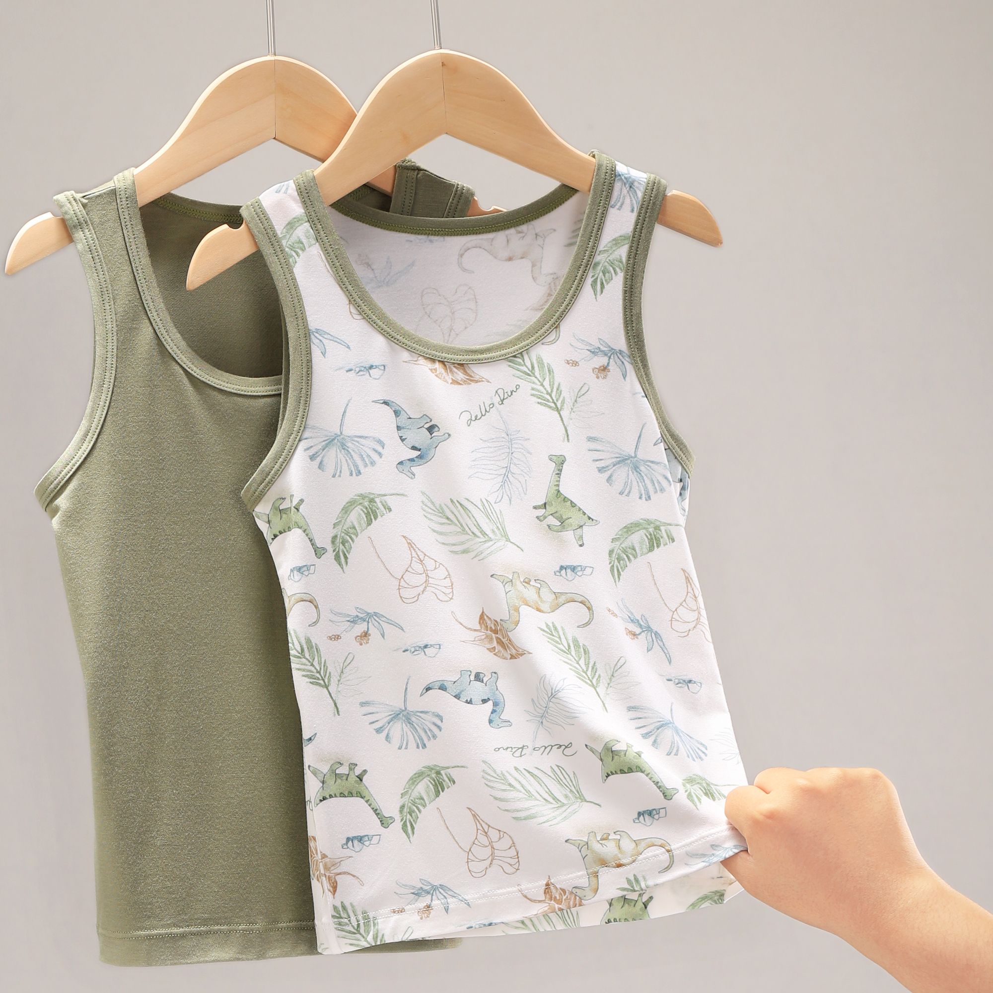 两件装男童背心a类夏季童装60支优可丝卡通印花儿童坎肩上衣a011a