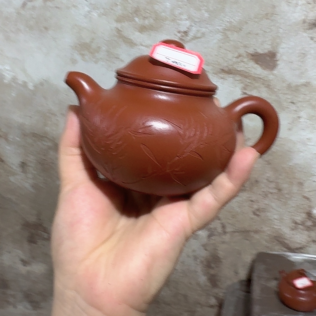 紫砂茶壶赵庄朱泥莲子