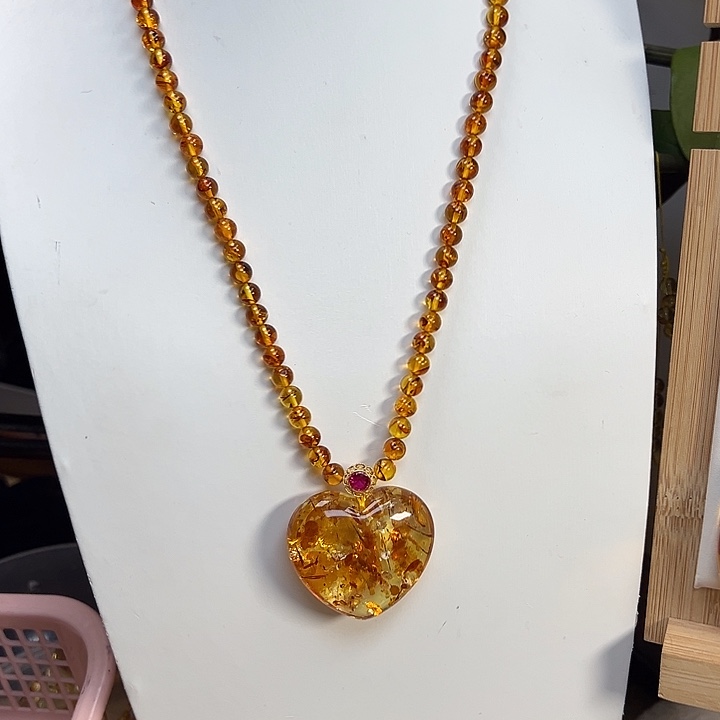 琥珀（花珀）未镶嵌颈饰