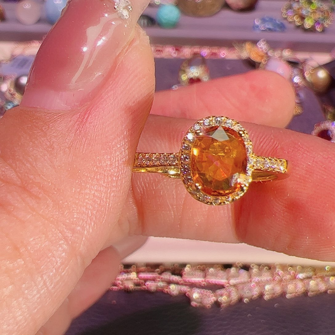 蓝宝石戒指银S925镶嵌