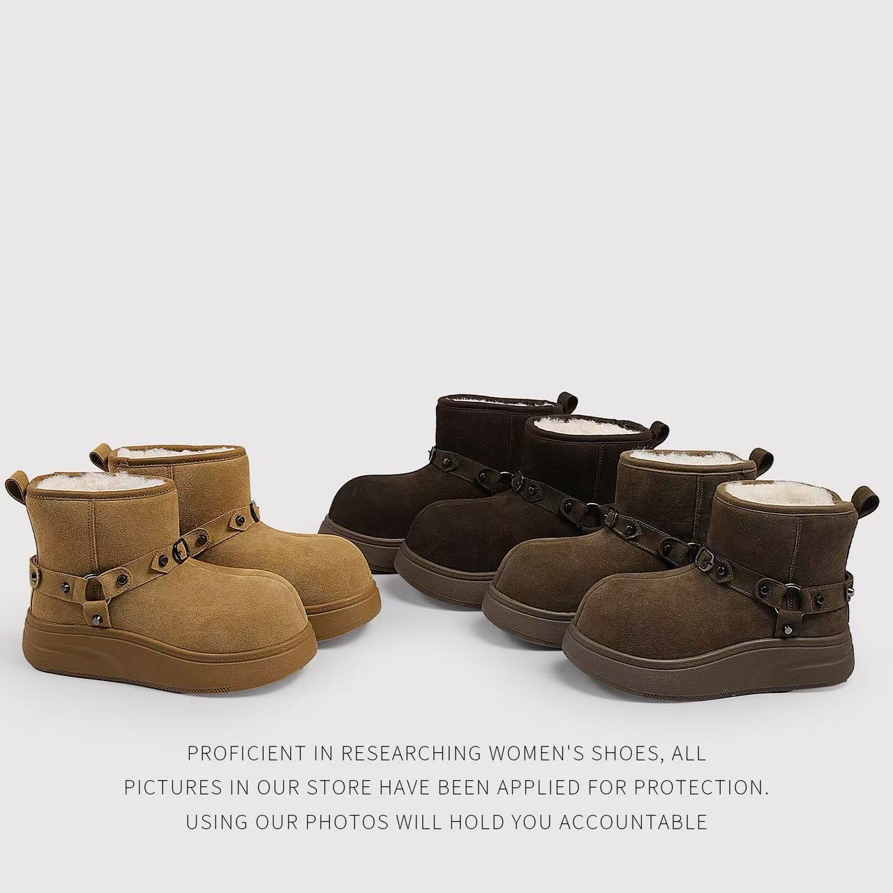 【K.K家】’皮口皮口‘保暖加厚休闲冬季高帮防水台时尚时尚雪地靴