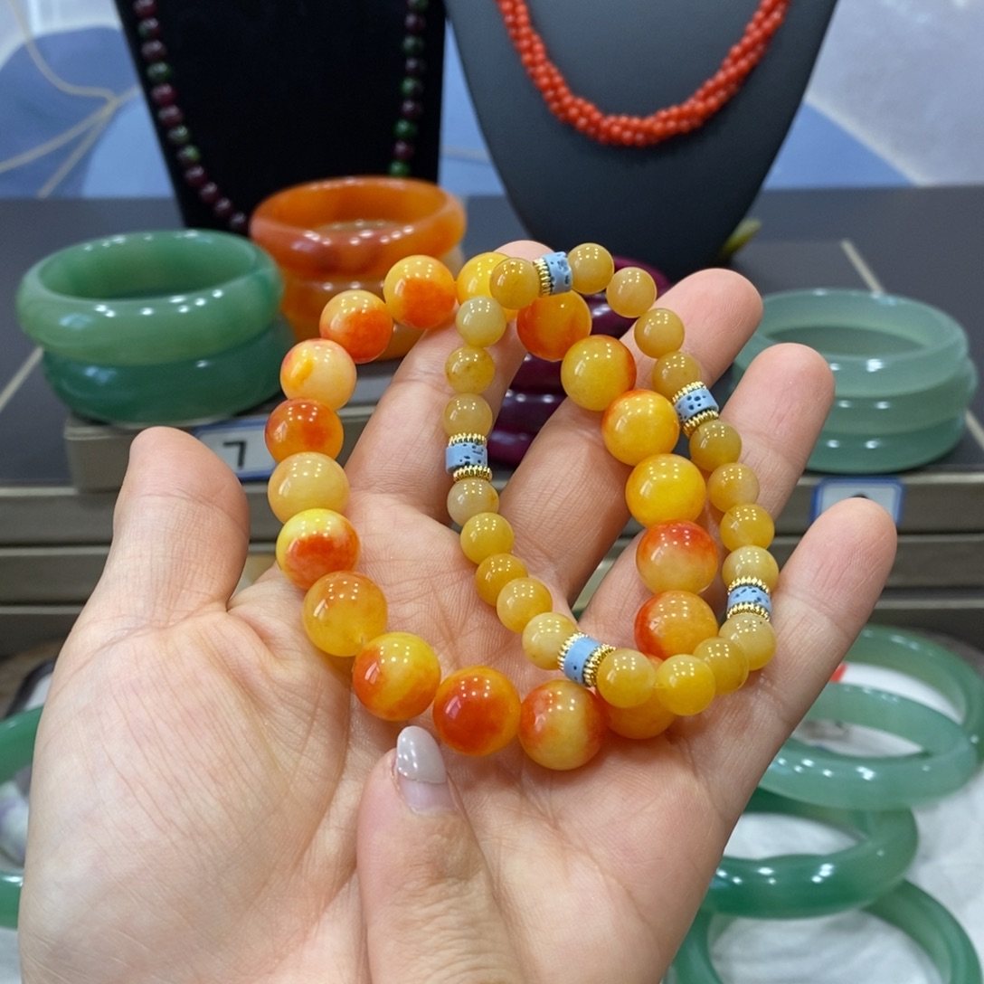 石英质玉（黄龙玉）未镶嵌手链