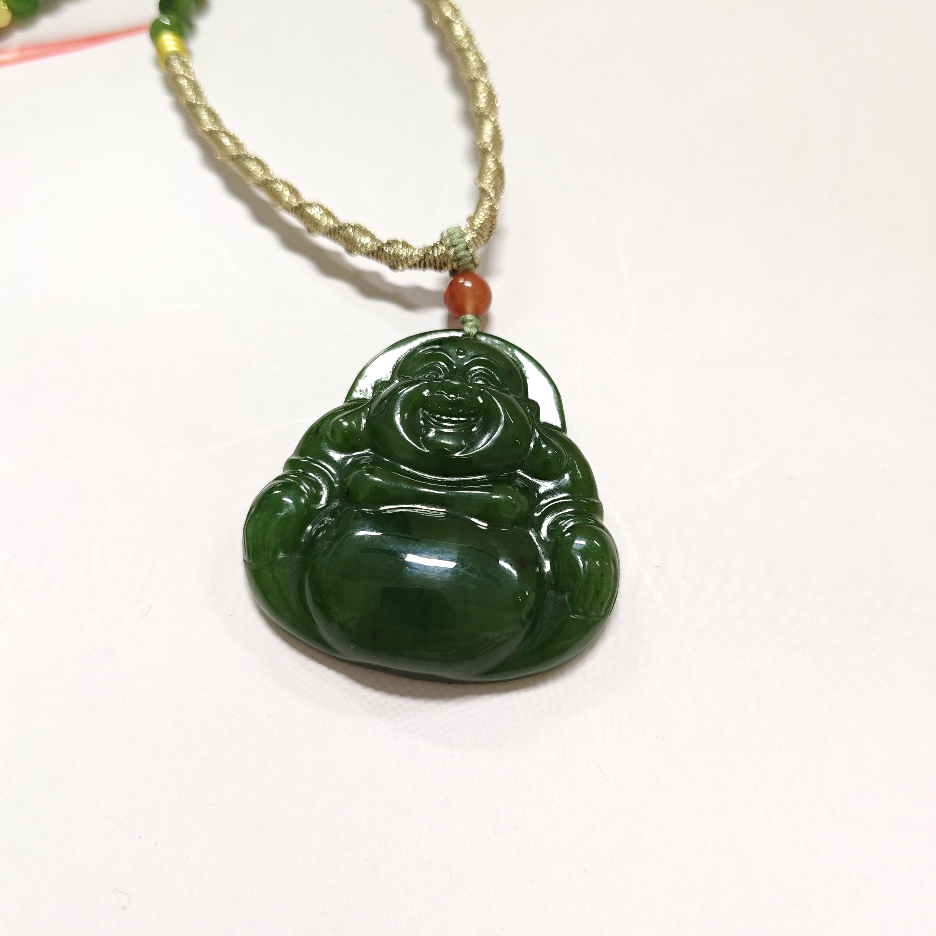 印象眸和田玉碧玉佛公吊坠ND