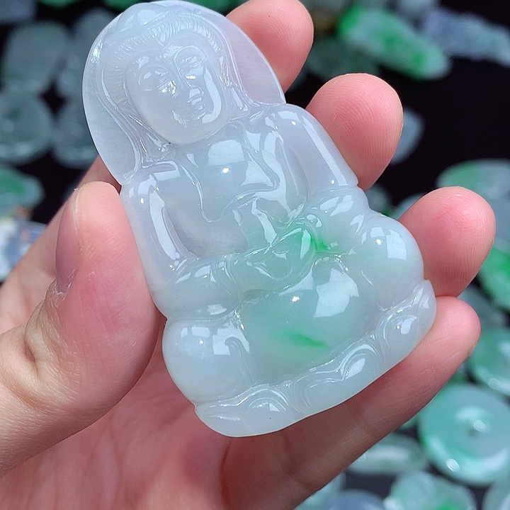 翡翠颈饰未镶嵌@***生A货翡翠