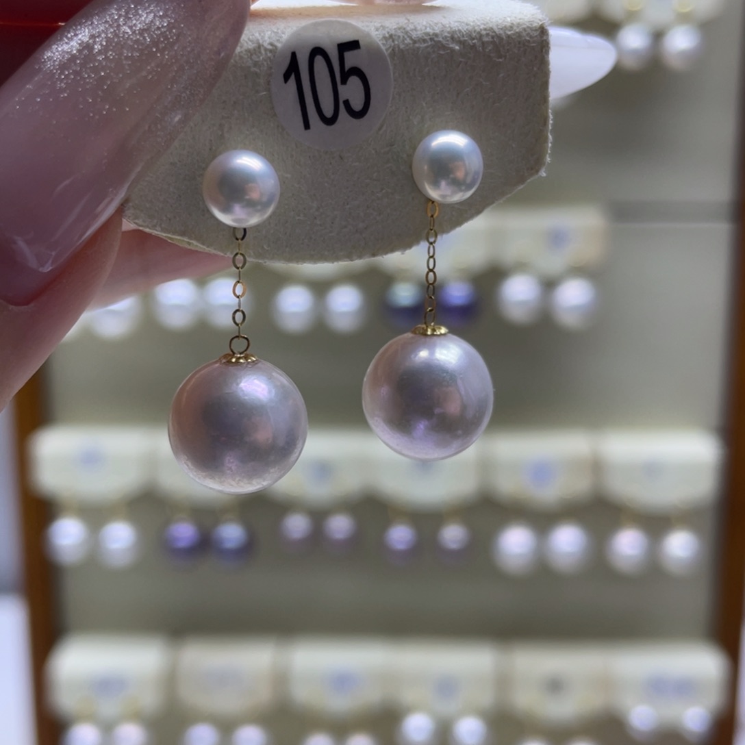 淡水珍珠耳饰18K金镶嵌