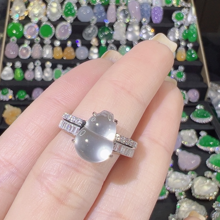 石英质玉银S925镶嵌戒指