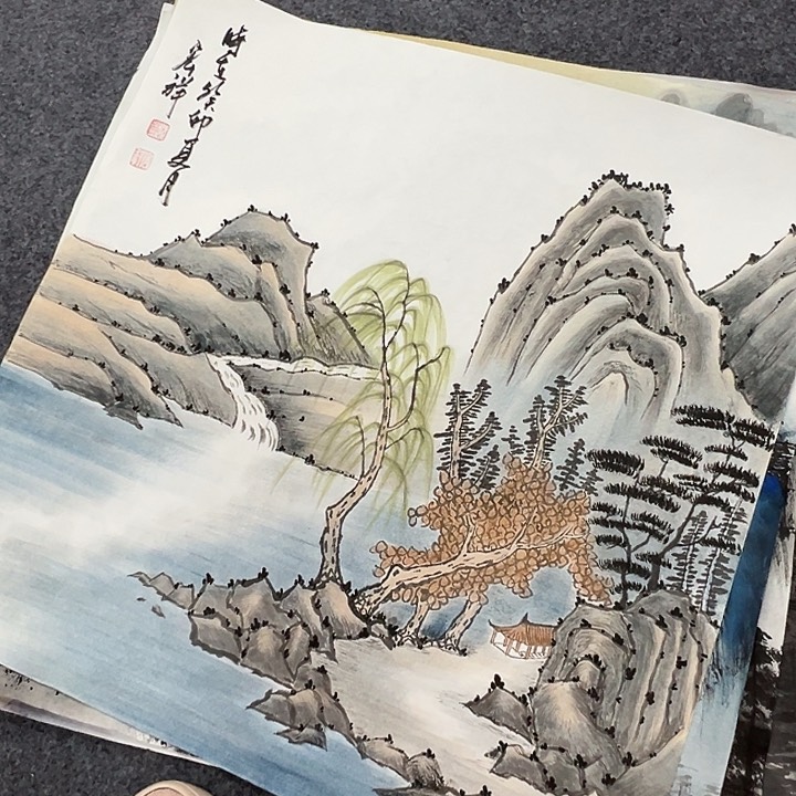 竖款山水作品，喜欢欣赏一下吧……