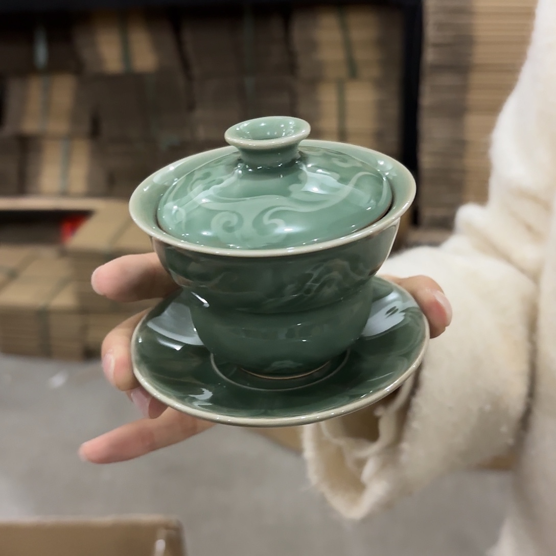 龙泉云间青瓷小米茶器