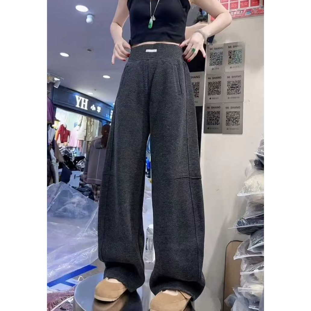 2025年冬季宽松显瘦修身高腰加绒加厚通勤休闲裤女通勤百搭直筒裤