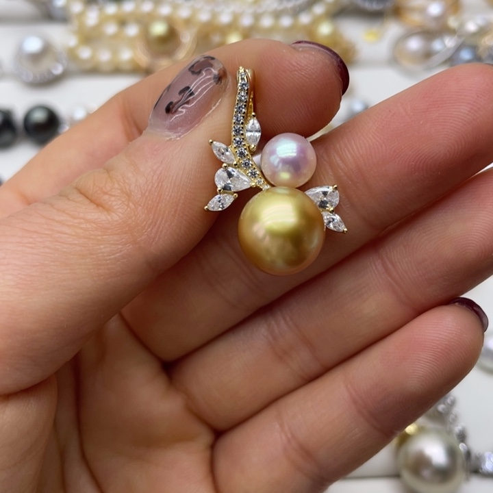 海水珍珠吊坠(不含链)银S925镶嵌