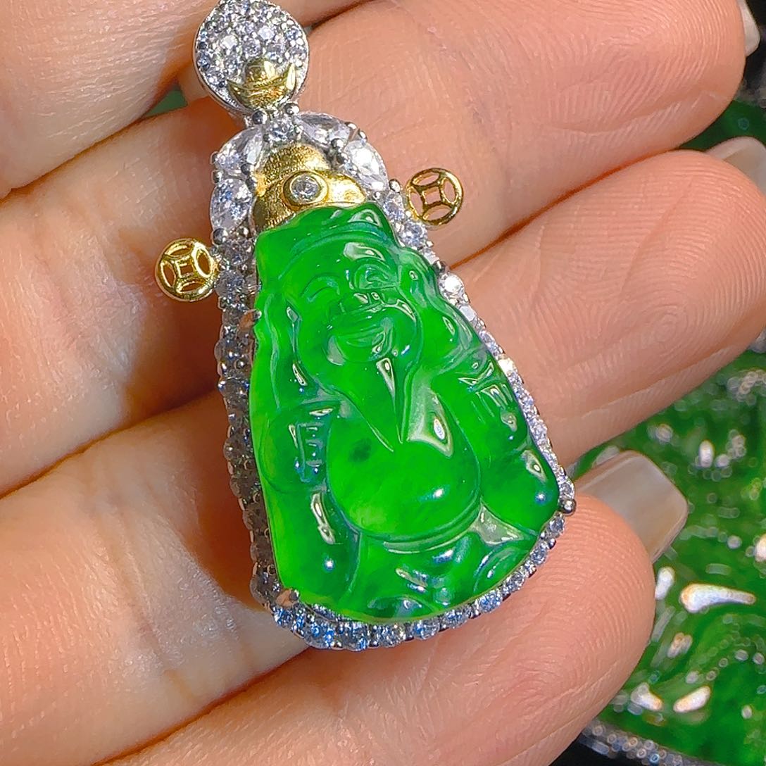 翡翠吊坠(赠链)银S925镶嵌