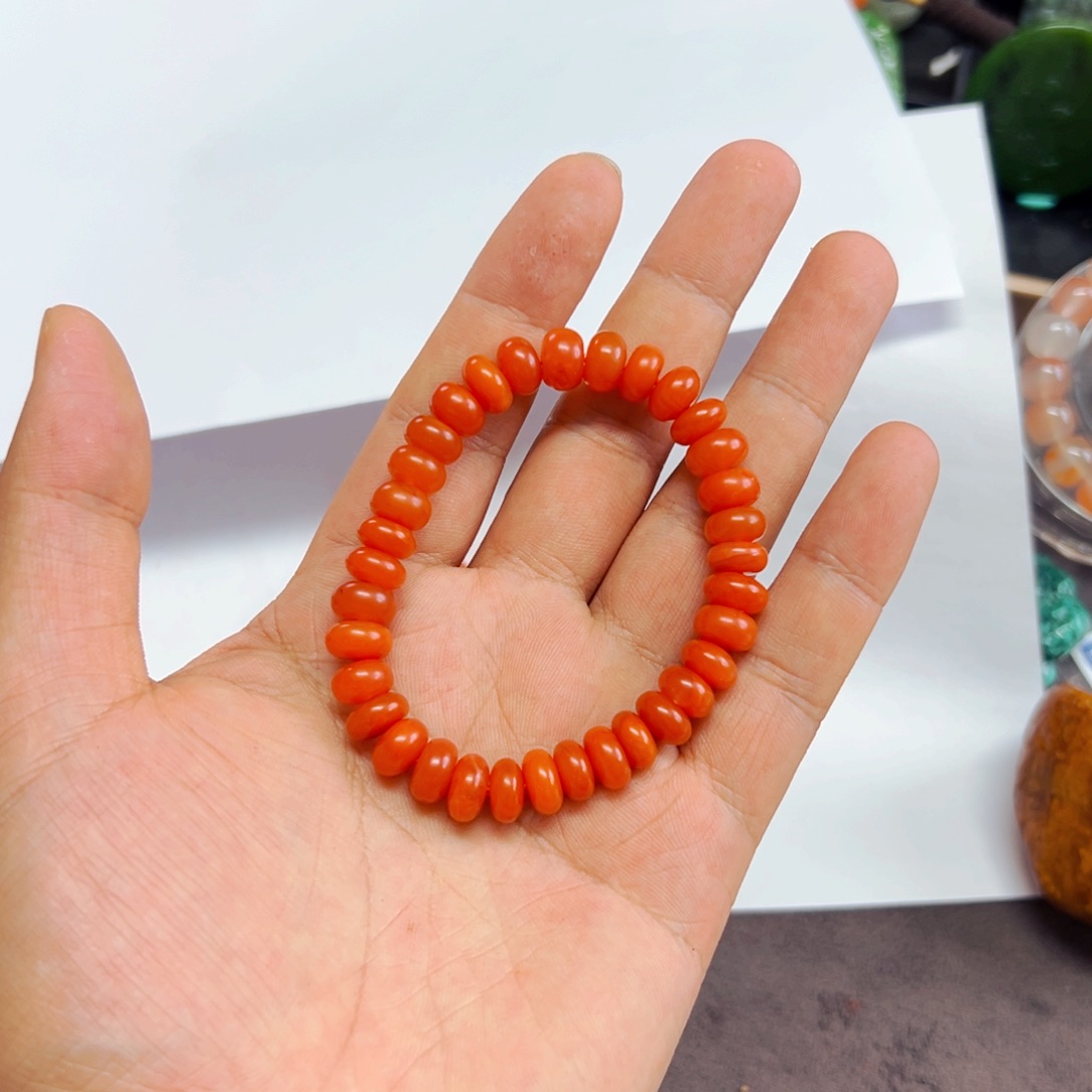 南红玛瑙手链未镶嵌南红 保真 9+算盘珠（多样性发货）