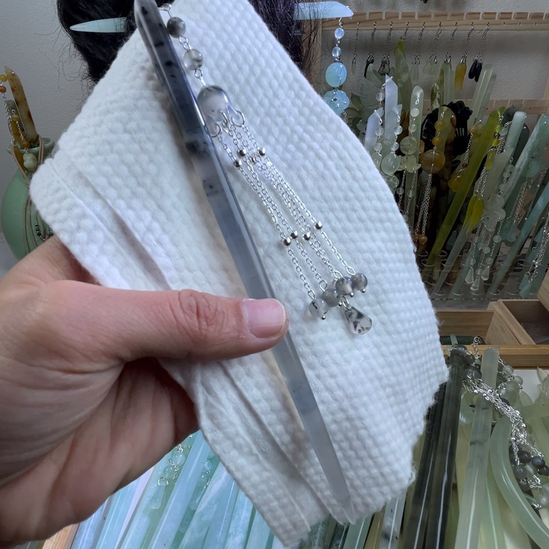 蛇纹石玉发饰未镶嵌