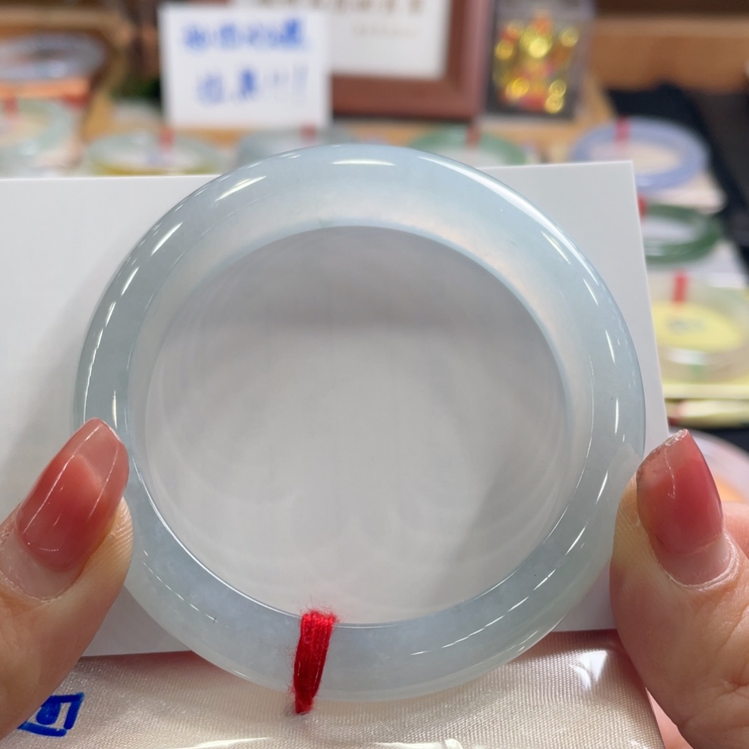 翡翠手镯未镶嵌55冰蓝