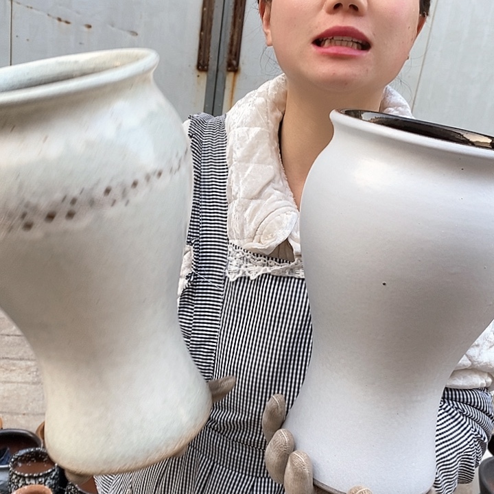 紫砂花盆瑕疵口15高27瑕疵