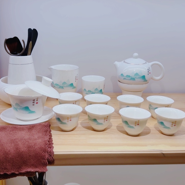 会当茶具套装羊脂白玉