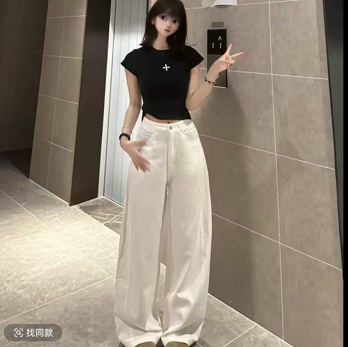 窄板镰刀裤【初秋新款】休闲高腰显瘦百小个子八分九分裤春秋