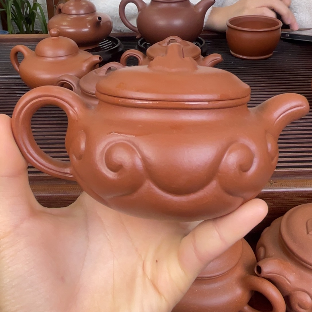 紫砂茶壶赵庄朱泥仿古如意微瑕
