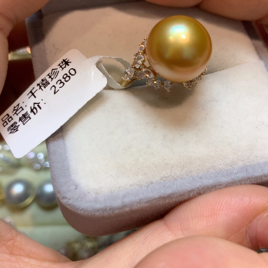 海水珍珠戒指14K金镶嵌