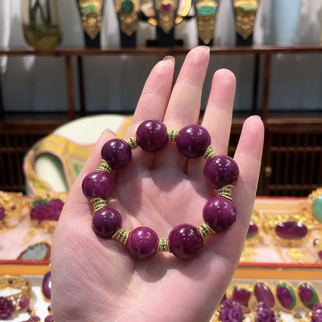 锦纶非金属手串红宝