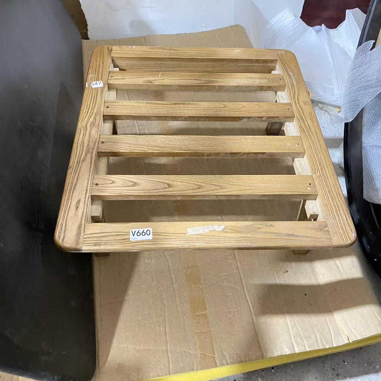 V661#实木凳脚踏【不包安装】库存尾货（三楼）