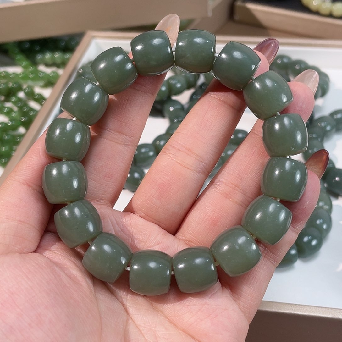 和田玉手链未镶嵌新疆且末蓝14