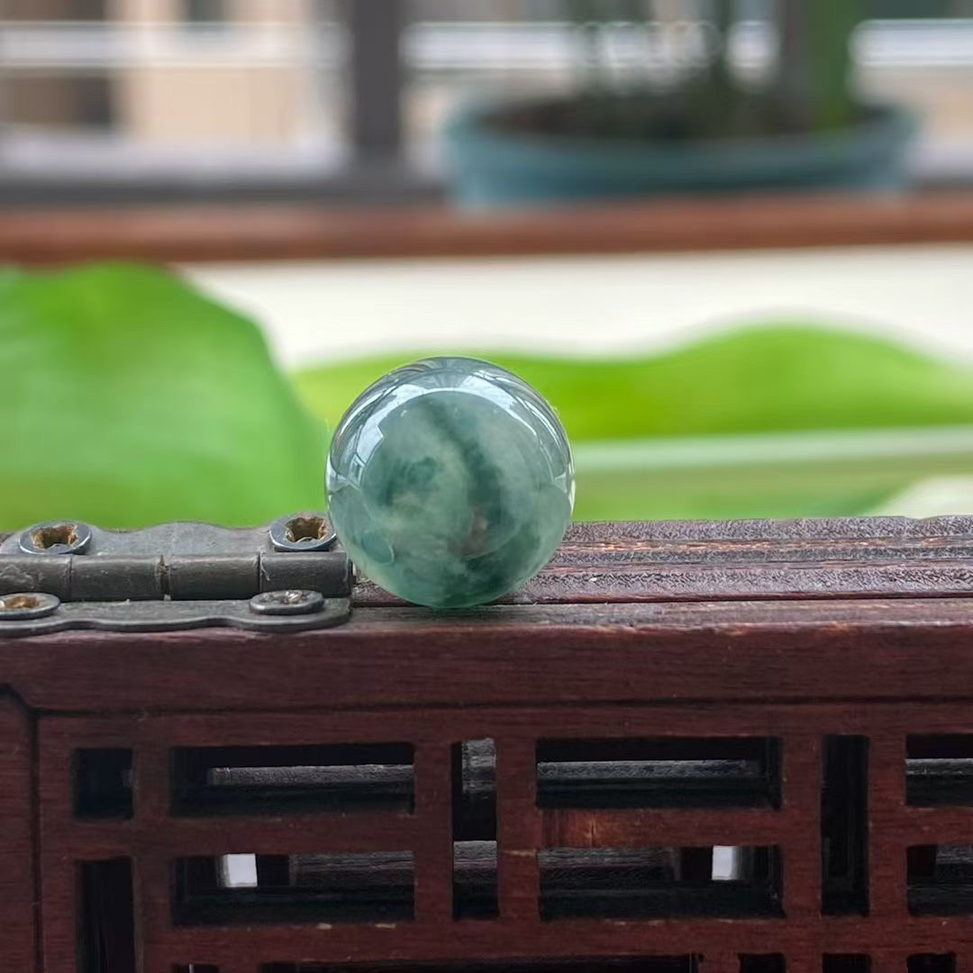 卡10.6冰飘花圆珠C1213冰起光 种老 冰透孔 飘花色特别韵味十足 