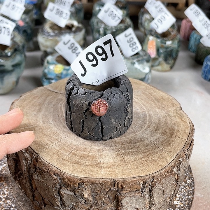 紫砂花盆爆裂拇指盆 内口3