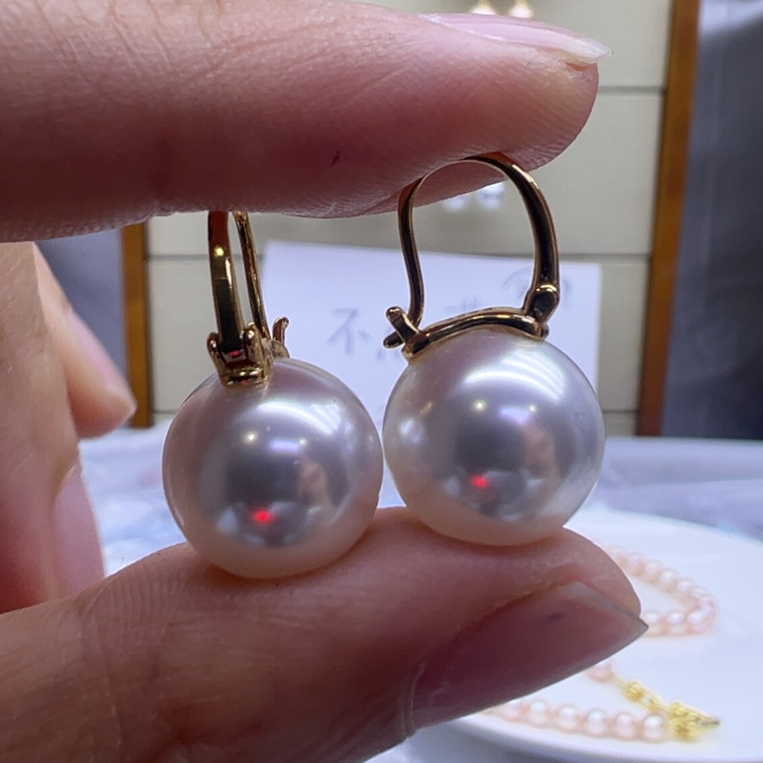 淡水珍珠耳饰银S925镶嵌