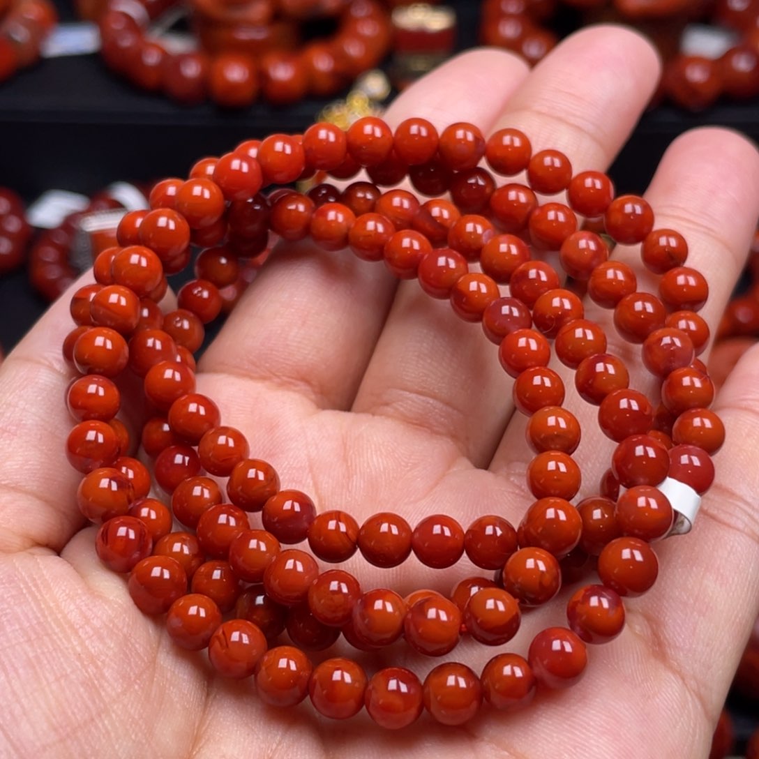 南红玛瑙珠宝奇石未镶嵌多圈5.5mm