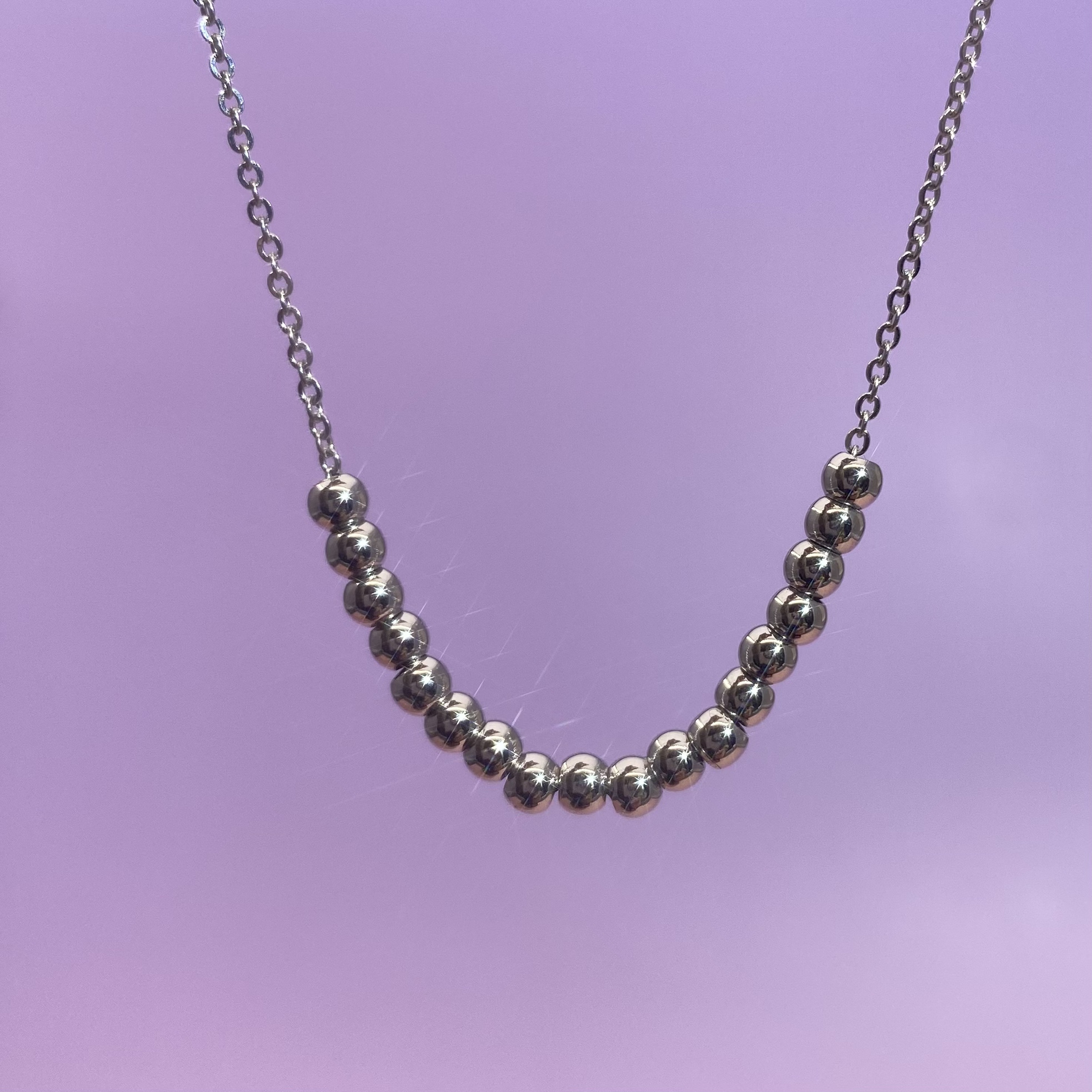 铂金PT950珠珠套链项链时尚百搭轻奢简约