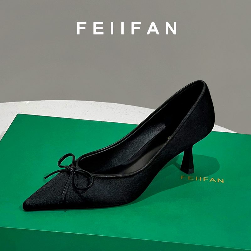 【现货】中跟单鞋女2025秋冬新款气质高级法式绝美软底尖头鞋子3000