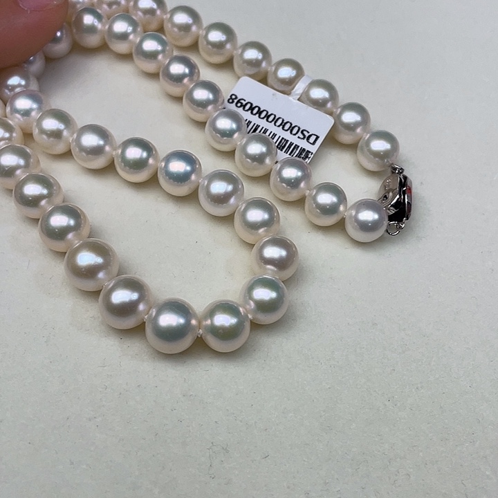 颈饰银S925镶嵌淡水珍珠卡10➕高品极光白炫澳绿炫彩收藏毕业级