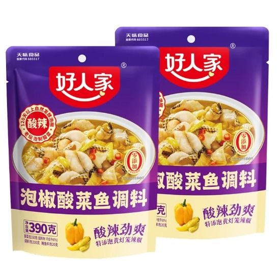 好人家泡椒酸菜鱼调料390g
