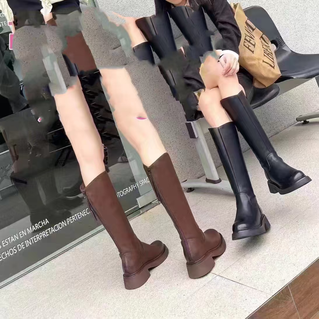 朱朱姐秋冬新款正品牛皮防滑鞋底时尚高品骑士靴马丁靴361178