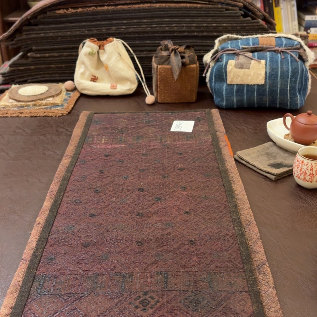 波***蕾柿染老织锦茶席哈哈