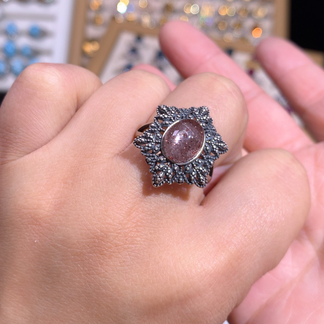 【闪购商品】水晶戒指银S925镶嵌戒指