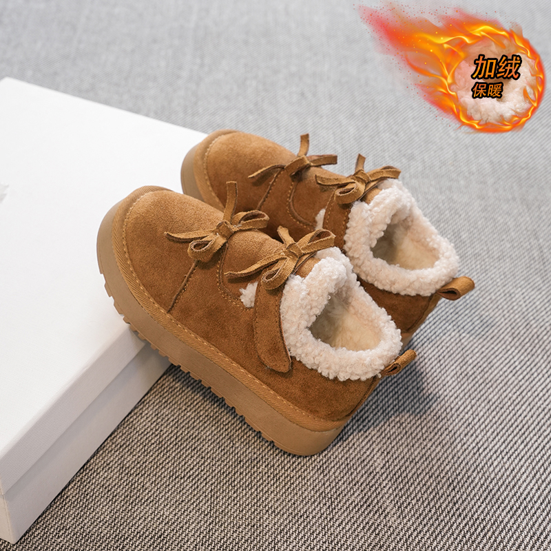 儿童棉鞋2025冬季加绒加厚女童二棉鞋防滑雪地棉鞋软底过冬棉鞋