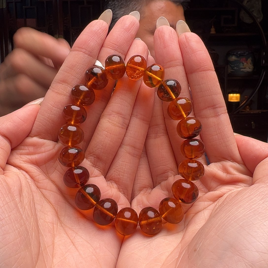 琥珀裸石未镶嵌抚顺琥珀20232-2。12mm