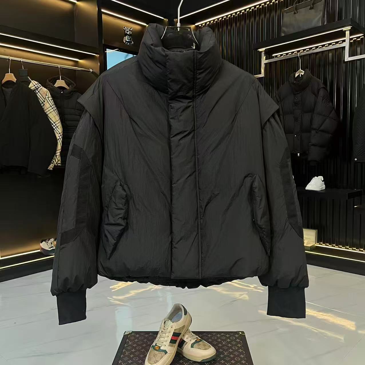 2025SS//YR2514拼接绷带设计假两件羽绒服宽松外套长袖百搭（22）