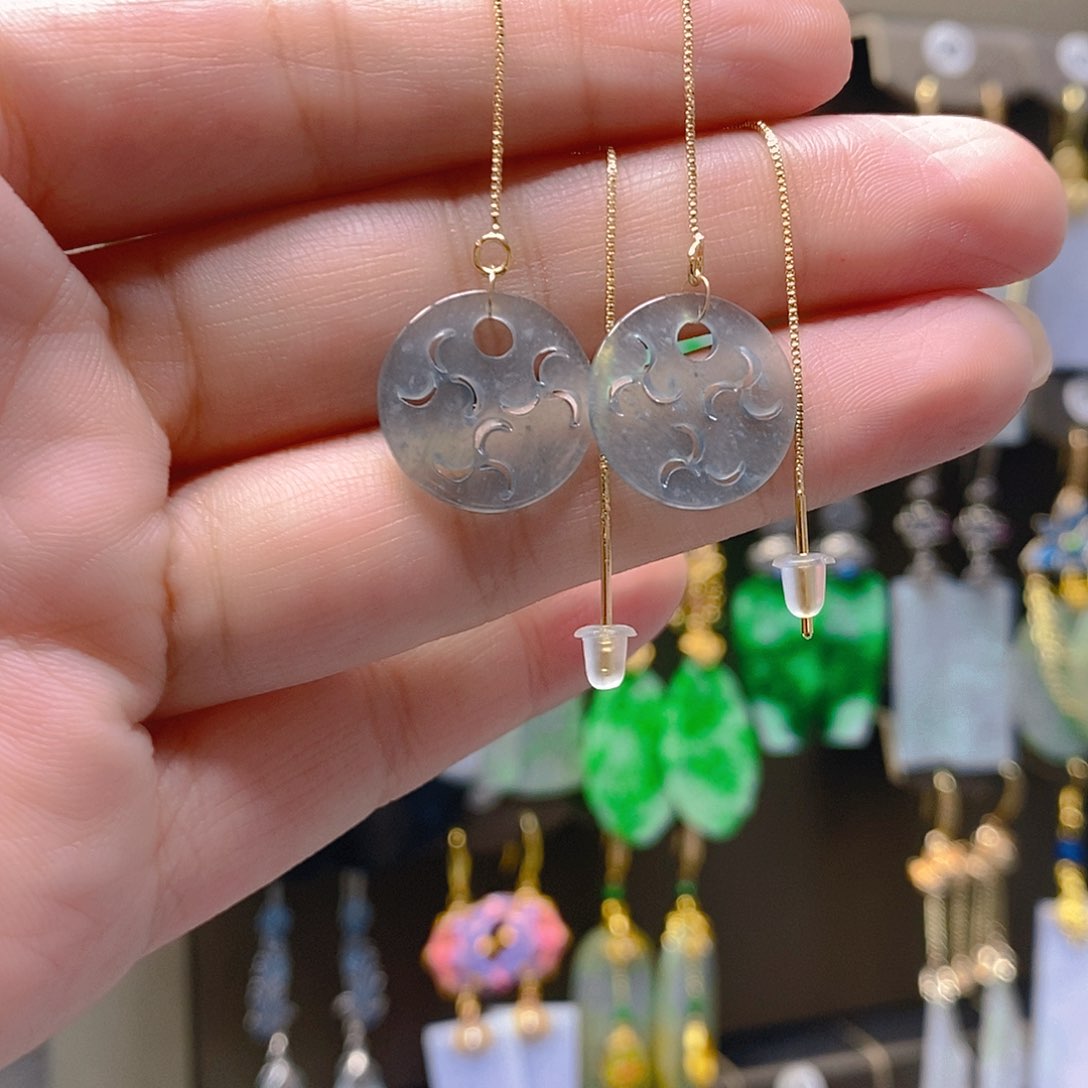 未镶嵌翡翠耳饰翡翠