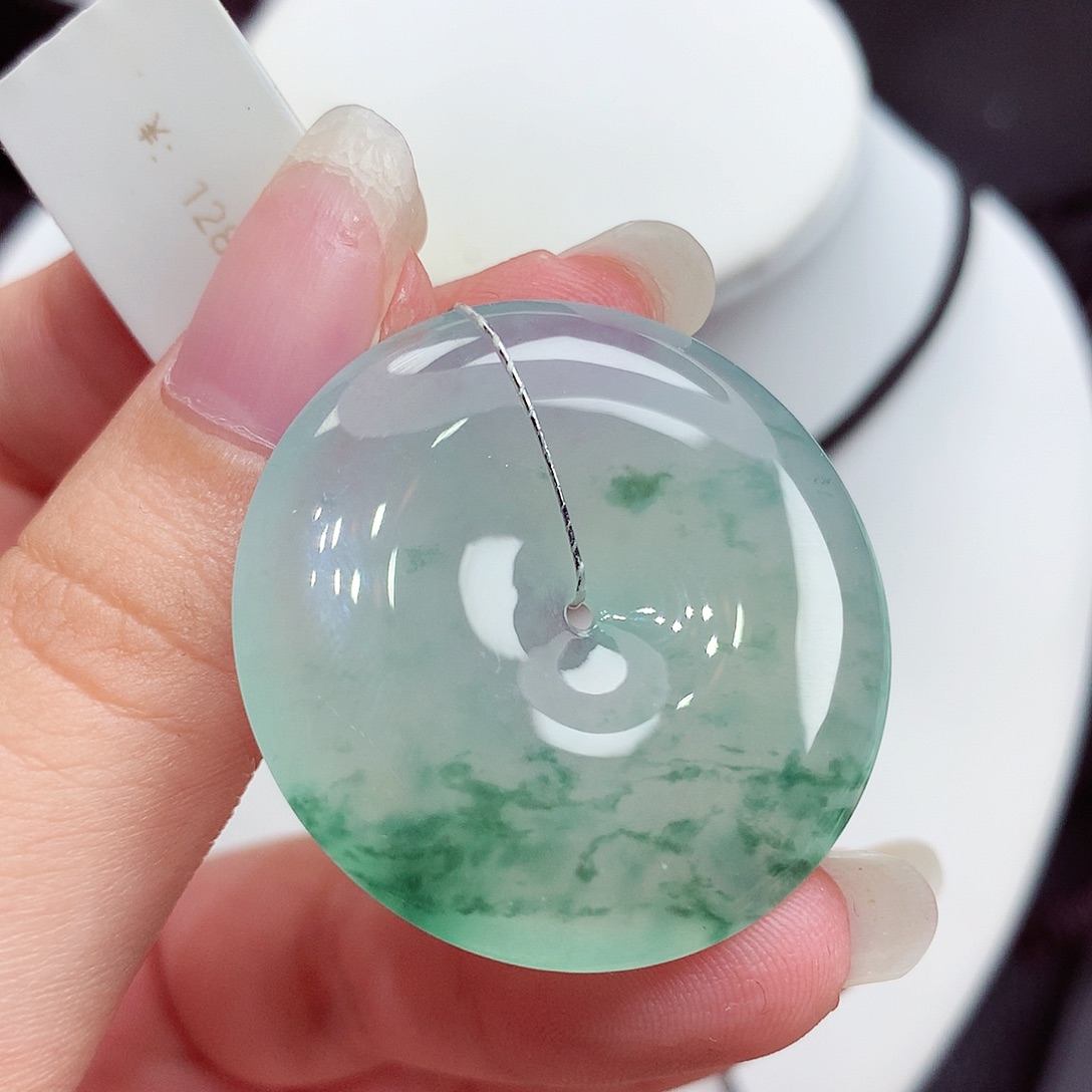 翡翠未镶嵌颈饰翡翠114，34.5/5.7