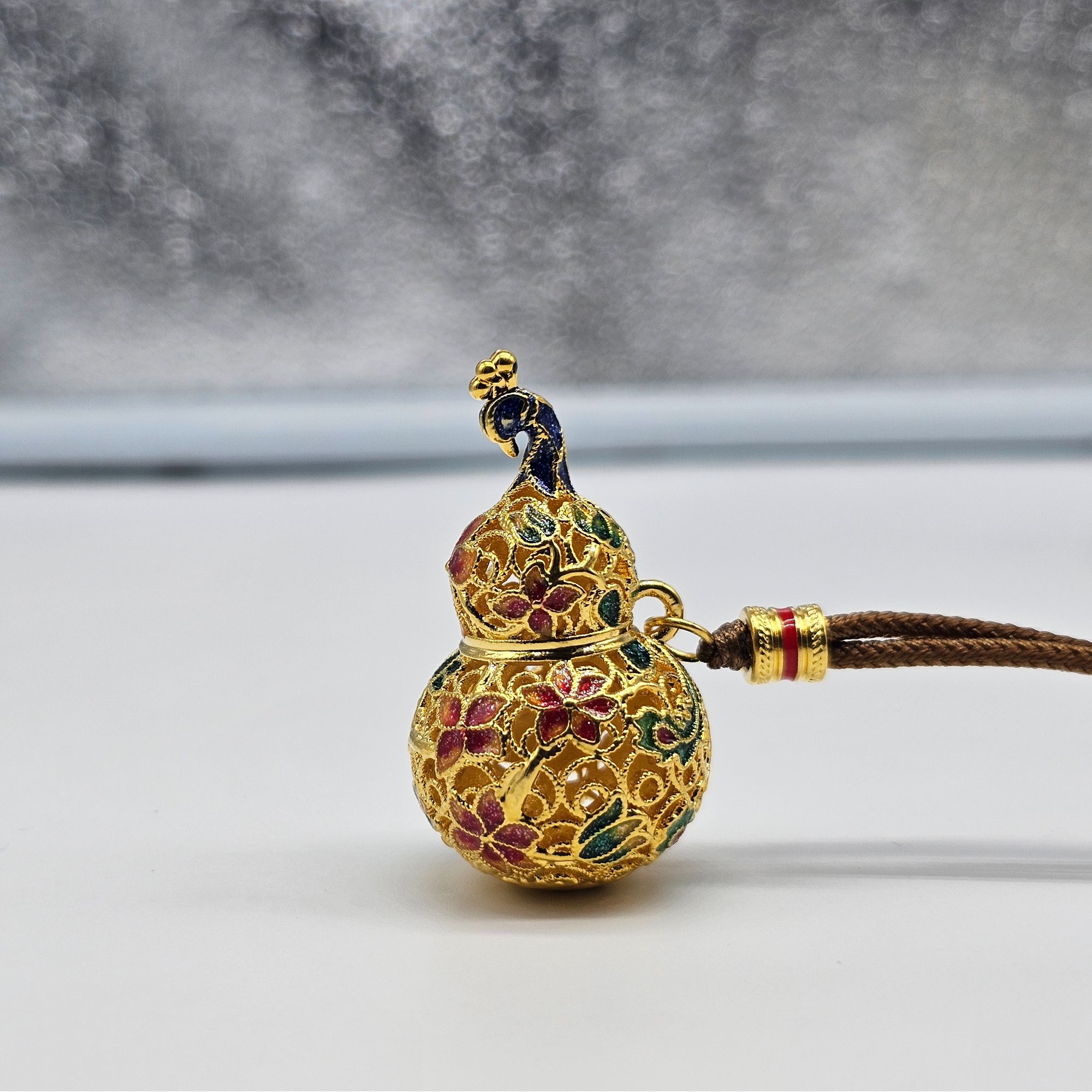 明牌珠宝楼哥甄选足金999 珐琅彩孔雀葫芦 多样性发货