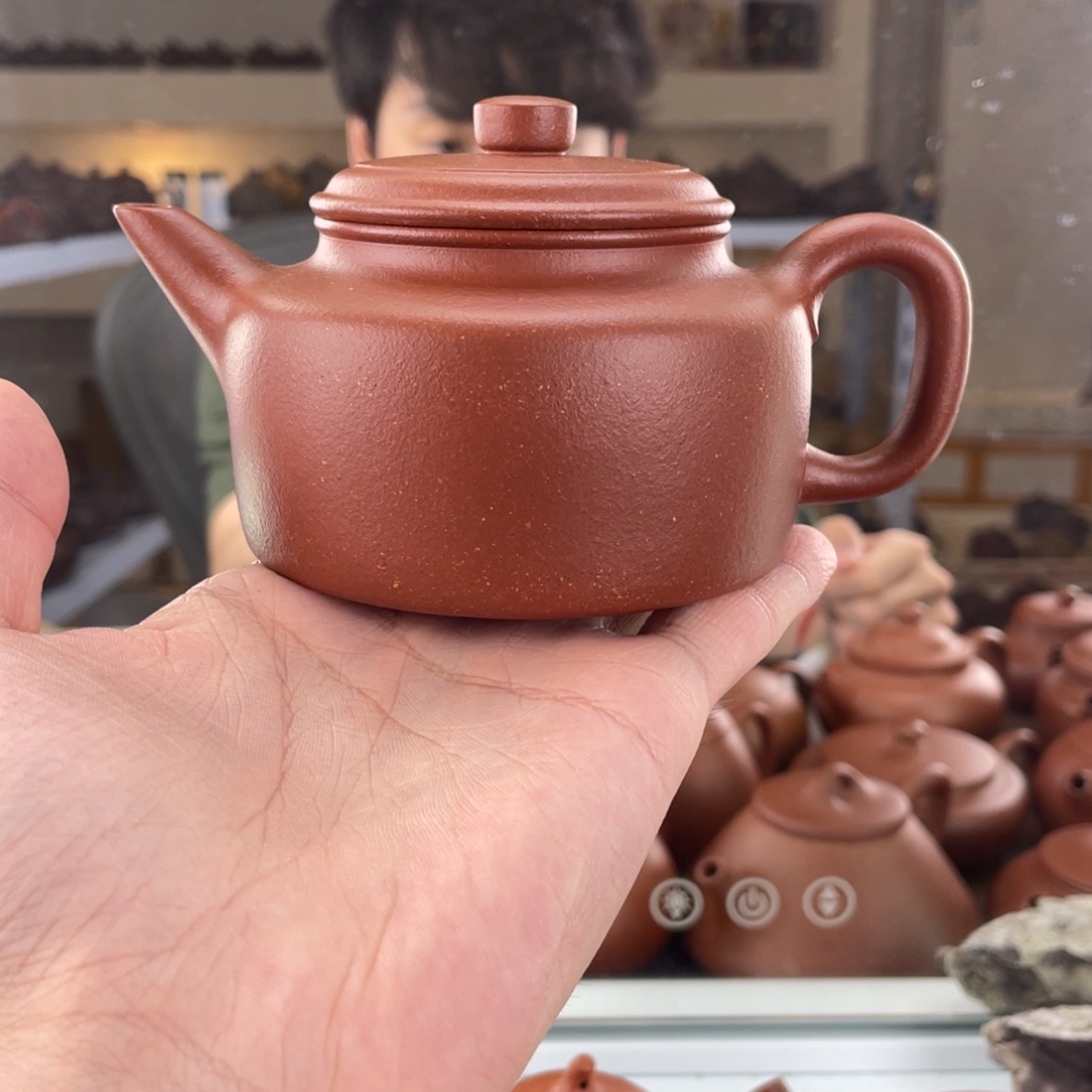茶壶紫砂220cc红降坡茶壶