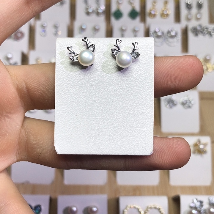 淡水珍珠耳饰银S925镶嵌