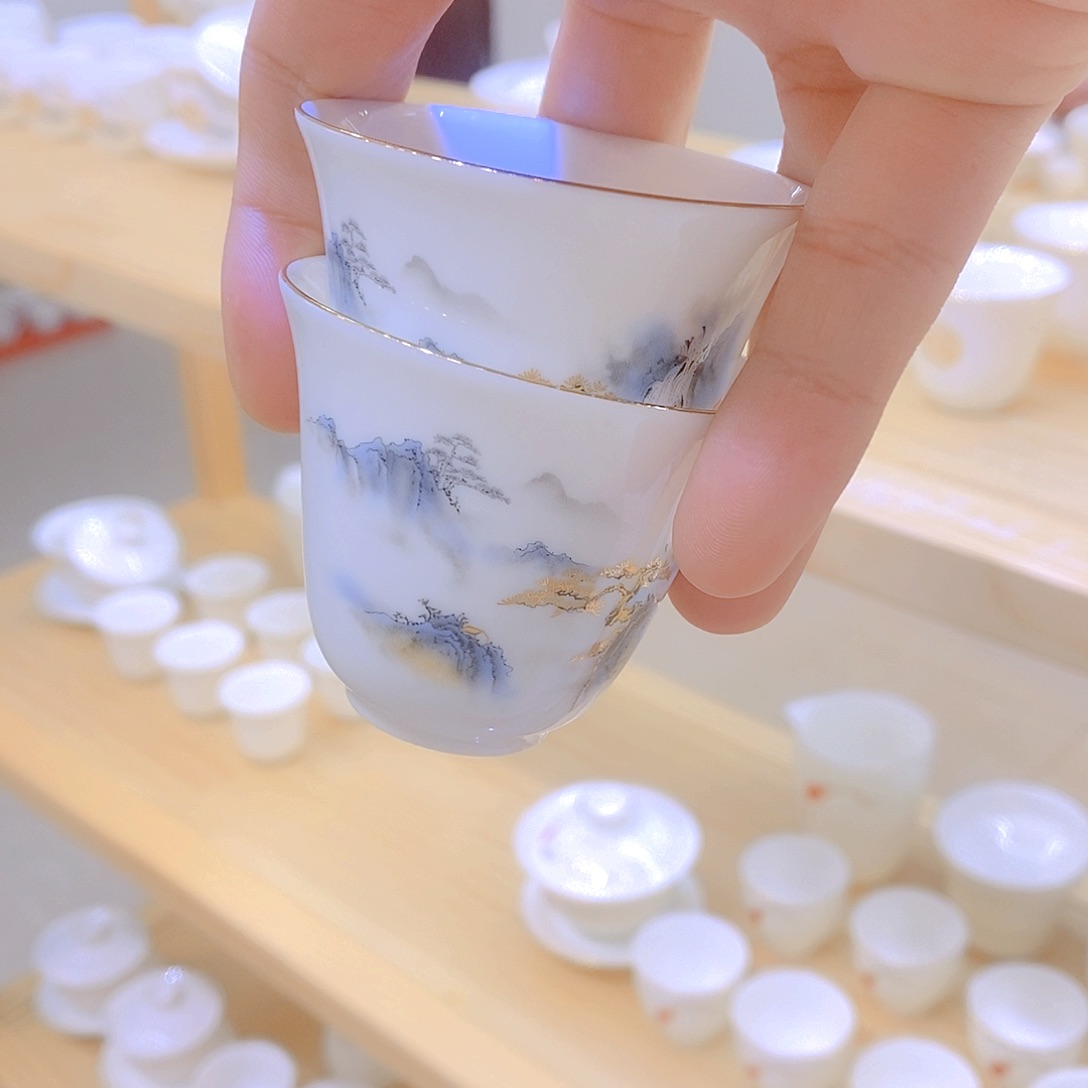 羊脂玉瓷茶具套装